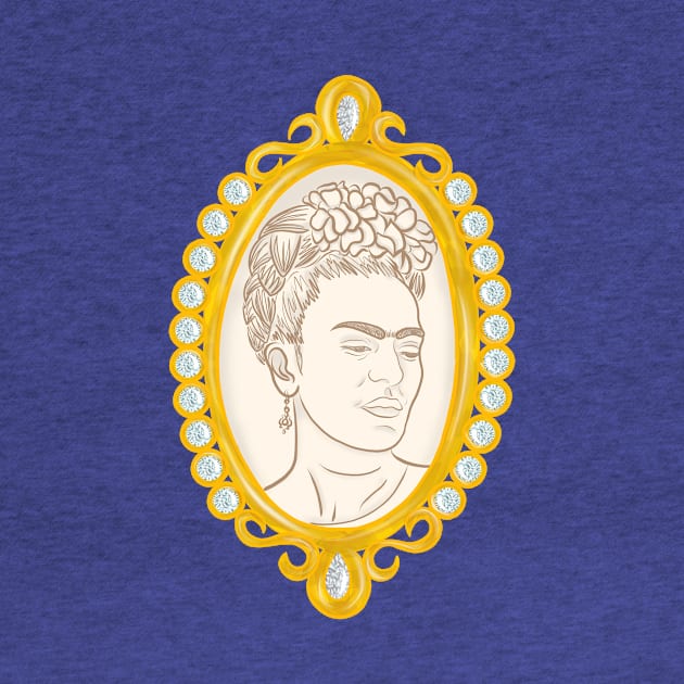 Frida Kahlo Cameo Pin by RachaelBurriss